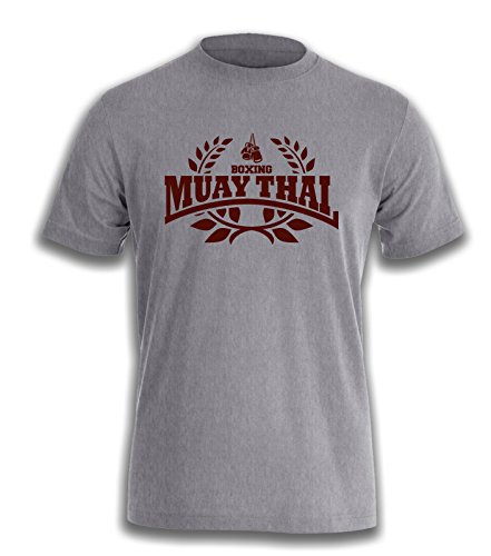 KNOW-MORE-STYLEZ T-Shirt Muay Thai Boxing (L, Sportsgrey) von KNOW-MORE-STYLEZ