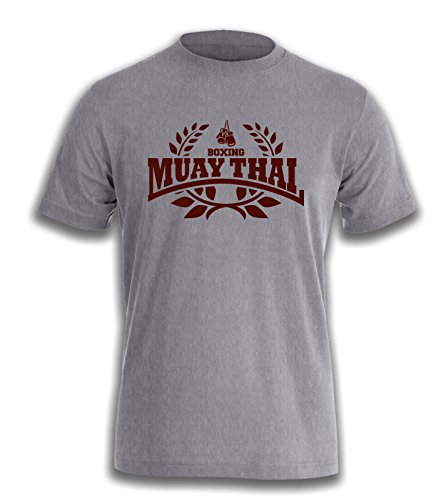 KNOW-MORE-STYLEZ T-Shirt Muay Thai Boxing (XXL, Sportsgrey) von KNOW-MORE-STYLEZ