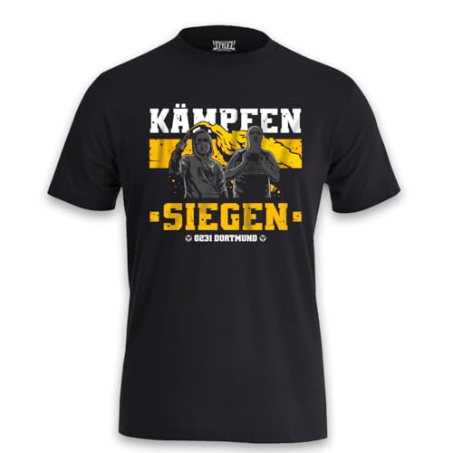 Shirt 0231 Dortmund Kämpfen und Siegen (DE/NL/SE/PL, Alphanumerisch, L, Regular, Regular, Schwarz) von KNOW-MORE-STYLEZ