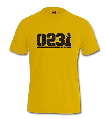 T-Shirt Dortmund 0231 (XXL, Gelb) von KNOW-MORE-STYLEZ