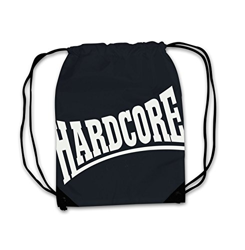 Turnbeutel Hardcore Logo schwarz Weiss von KNOW-MORE-STYLEZ