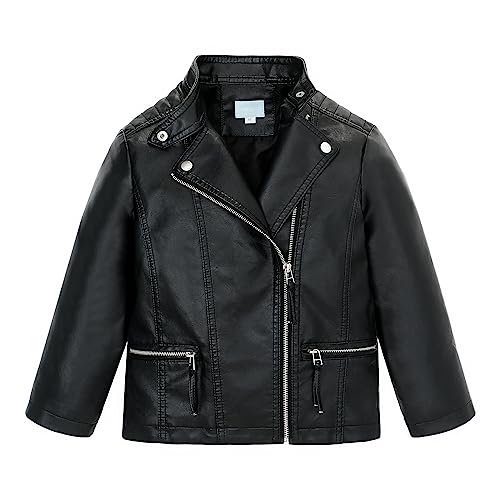 KOADOA Schwarze Kunstlederjacke für Jungen, Reißverschluss, Motorradmantel, Schwarz, 14 Jahre KOADOA Schwarze Kunstlederjacke für Jungen, Reißverschluss, Motorradmantel, Schwarz, 14 Jahre von KOADOA