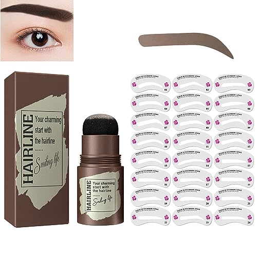 Augenbrauen Stempel Schablone,Eyebrow Powder Stamp,Augenbrauenstempel-Set,Wasserfest Augenbrauenstempel,Augenbrauen-Stempel-und Form-Sets,Make-up-Augenbrauen-Puder,Brows Schablone&StempelSet von KOAHDE