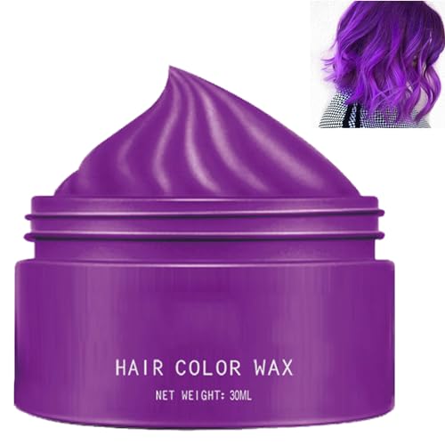 KOAHDE Temporäre Haarfarbe Wachs Lila,Lila Temporäre Haarfarbe Creme,Lila Haarfarbe Wachs,Lila Haartönung Haarfarbe,Lila Temporäre Frisur Creme,Temporäre Haarfarbe Wachs Natürliche Pomade für Cosplay von KOAHDE