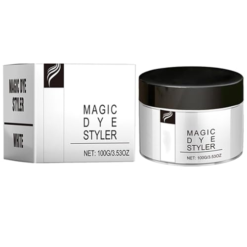Temporäre Haarfarbe Creme,Weiße Haarwachsfarbe,Haar Wachs für Party Cosplay Halloween,Natürlich Weiße Haarfarbe,Weiß Unisex Natürlich Haarfarbe,Temporäre Haarfarbe Wachs Natürliche Pomade,100G von KOAHDE