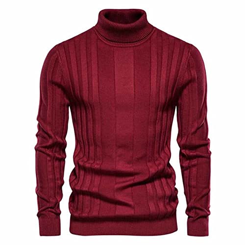 KOAUWIOA Herren Rollkragenpullover Winter Lässige Strickwaren Einfarbig Basic Pullover Sport Warm top XL von KOAUWIOA