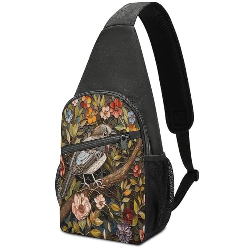 KOAYUBFC Crossbody-Tasche für Damen und Herren, Brusttasche, Tagesrucksack, Crossbody, Vogel, sitzend auf Ast, Outdoor-Sport, Brusttasche, geeignet zum Wandern, Laufen, Radfahren und Einkaufen KOAYUBFC Crossbody-Tasche für Damen und Herren, Brusttasche, Tagesrucksack, Crossbody, Vogel, sitzend auf Ast, Outdoor-Sport, Brusttasche, geeignet zum Wandern, Laufen, Radfahren und Einkaufen von KOAYUBFC