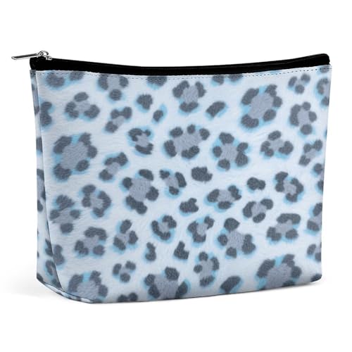 Wasserdichte Reise-Make-up-Tasche, Organizer, PU-Leder, Eis, Schnee, Leopardenmuster, kleine Kulturtasche, niedlich, tragbare Reißverschlusstasche für Damen und Herren, Reisezubehör Wasserdichte Reise-Make-up-Tasche, Organizer, PU-Leder, Eis, Schnee, Leopardenmuster, kleine Kulturtasche, niedlich, tragbare Reißverschlusstasche für Damen und Herren, Reisezubehör von KOAYUBFC
