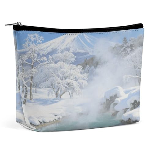 Wasserdichte Reise-Make-up-Tasche, Organizer, PU-Leder, Hokkaido Hot Springs Kosmetiktasche, kleine Kulturtasche, niedlich, tragbare Reißverschlusstasche für Damen und Herren, Reisezubehör Wasserdichte Reise-Make-up-Tasche, Organizer, PU-Leder, Hokkaido Hot Springs Kosmetiktasche, kleine Kulturtasche, niedlich, tragbare Reißverschlusstasche für Damen und Herren, Reisezubehör von KOAYUBFC