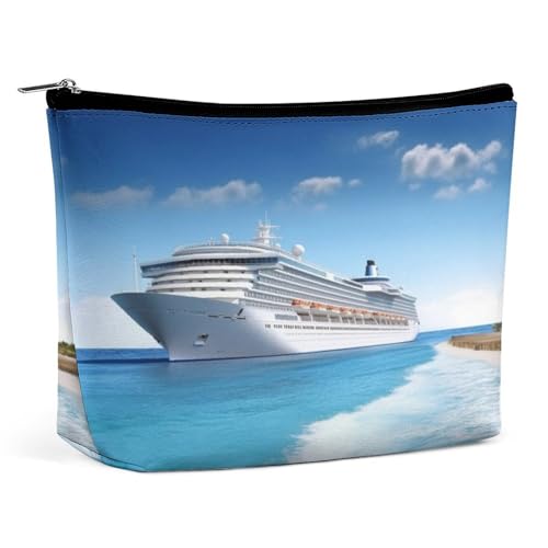 Wasserdichte Reise-Make-up-Tasche, Organizer, PU-Leder, Kosmetiktasche, kleine Kulturtasche, niedlich, tragbare Reißverschlusstasche für Damen und Herren, Reisezubehör von KOAYUBFC