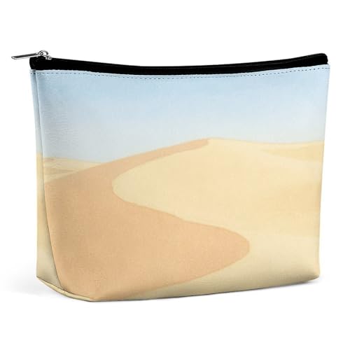 Wasserdichte Reise-Make-up-Tasche, Organizer, PU-Leder, Wüstenlandschaft, Kosmetiktasche, kleiner Kulturbeutel, niedlich, tragbare Reißverschlusstasche für Damen und Herren, Reisezubehör Wasserdichte Reise-Make-up-Tasche, Organizer, PU-Leder, Wüstenlandschaft, Kosmetiktasche, kleiner Kulturbeutel, niedlich, tragbare Reißverschlusstasche für Damen und Herren, Reisezubehör von KOAYUBFC