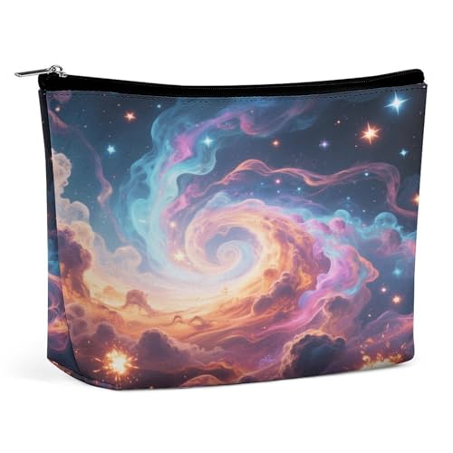 Wasserdichte Reise-Make-up-Tasche, Organizer, PU-Leder, geheimnisvoller Nebel, Kosmetiktasche, kleiner Kulturbeutel, niedlich, tragbare Reißverschlusstasche für Damen und Herren, Reisezubehör von KOAYUBFC