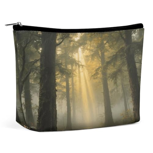 Wasserdichte Reise-Make-up-Tasche, Organizer, PU-Leder, geheimnisvoller Urwald, Kosmetiktasche, kleiner Kulturbeutel, niedlich, tragbare Reißverschlusstasche für Damen und Herren, Reisezubehör Wasserdichte Reise-Make-up-Tasche, Organizer, PU-Leder, geheimnisvoller Urwald, Kosmetiktasche, kleiner Kulturbeutel, niedlich, tragbare Reißverschlusstasche für Damen und Herren, Reisezubehör von KOAYUBFC
