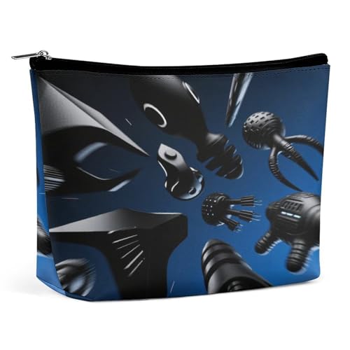 Wasserdichte Reise-Make-up-Tasche, Organizer, PU-Leder, geometrische Kosmetiktasche, kleine Kulturbeutel, niedlich, tragbare Reißverschlusstasche für Damen und Herren, Reisezubehör Wasserdichte Reise-Make-up-Tasche, Organizer, PU-Leder, geometrische Kosmetiktasche, kleine Kulturbeutel, niedlich, tragbare Reißverschlusstasche für Damen und Herren, Reisezubehör von KOAYUBFC