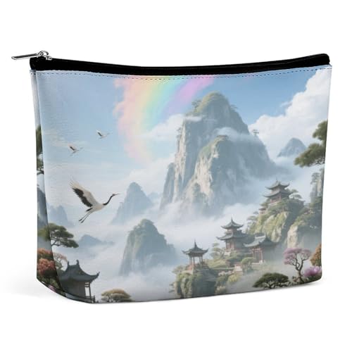 Xianxia Kosmetiktasche, wasserdicht, Reise-Make-up-Tasche, PU-Leder, kleine Kosmetiktasche, niedlich, tragbare Reißverschlusstasche für Damen und Herren, Reisezubehör von KOAYUBFC