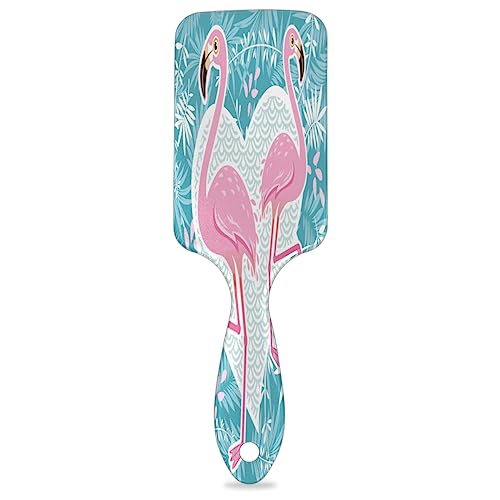 Cartoon Flamingo Paddle Haarbürste für Frauen Haarbürste Weiche Luftkissenbürste für lockiges dickes dünnes langes Haar Pflege von KOBLEN