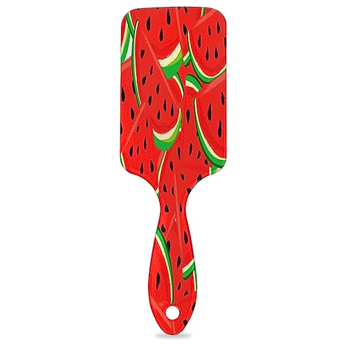 Cartoon Wassermelone Paddel Haarbürste für Frauen Haarbürste Weiche Luftkissenbürste für lockiges dickes dünnes langes Haar Pflege von KOBLEN