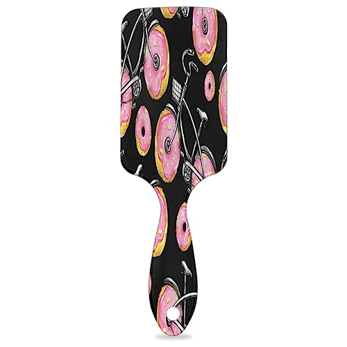 Donuts Bike Paddle Haarbürste für Frauen Haarbürste Weiche Luftkissenbürste für lockiges dickes dünnes langes Haar Pflege von KOBLEN