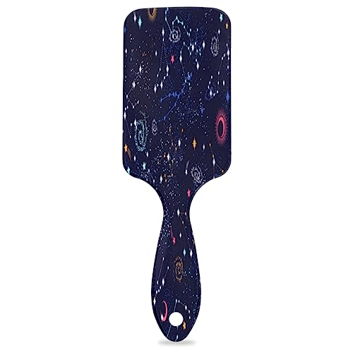 Galaxy Circles Star Paddle Haarbürste für Frauen Haarbürste Weiche Luftkissenbürste für lockiges dickes dünnes langes Haar Pflege von KOBLEN