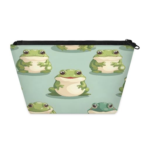 KOBLEN Frog Group Leichte Kleine Kosmetiktasche für Frauen, wasserdichte Make-up-Tasche mit 2 Innentaschen aus Netzstoff, tragbare Reise-Kulturbeutel für Business, Familienausflüge, Camping, Strand von KOBLEN