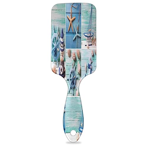 Sailing Ocean Theme Paddle Haarbürste für Frauen Haarbürste Weiche Luftkissenbürste für lockiges dickes dünnes langes Haar Pflege von KOBLEN