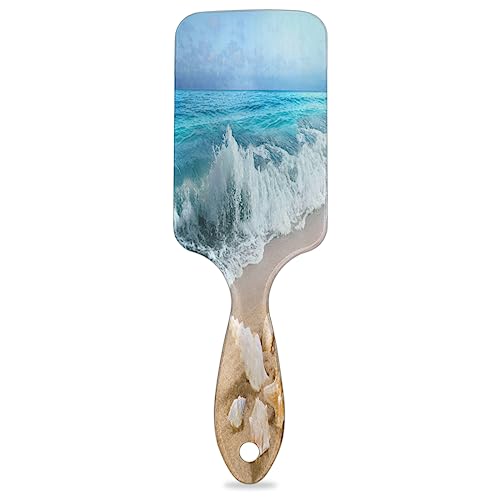 Shells Beach Paddle Haarbürste für Frauen Haarbürste Weiche Luftkissenbürste für lockiges dickes dünnes langes Haar Pflege von KOBLEN