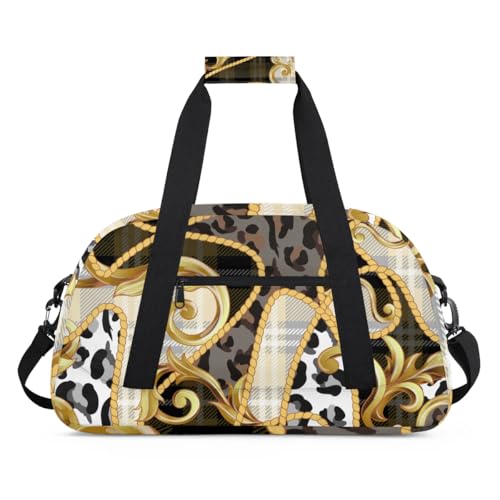 Tiger Animal Decor Turnbeutel, Sporttasche, Wochenende, Übernachtung, Seesack, kleine Reisetasche für Übernachtung, Workout, Gymnastik, Tanz, Ballett, Abstraktes Dekor, 18.9 x 8.7 x 10.6 in, Seesäcke von KOBLEN