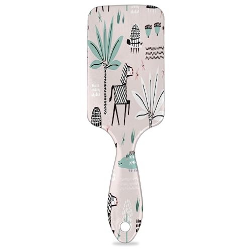 Zebra Tree Grass Animal Paddle Hair Brush for Women Hairbrush Soft Air Cushion Brush for Curly Thick Thin Long Hair Care von KOBLEN