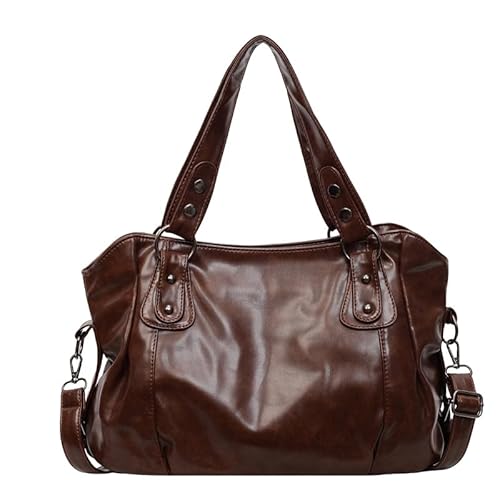 Hobo Taschen Handtaschen PU Leder for Damen Stylische City Tasche Universitäts Tragetasche mit Reißverschluss Damen Tasche mit Henkel Slouch Tasche Schultertasche for Arbeit und Schule von KOBONA