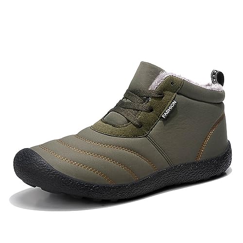 KOBONA Barfußschuhe Winter Herren Damen Winterschuhe Warme Gefüttert Wanderschuhe Wasserdichte kurze Winterstiefel mit Gummisohle von KOBONA