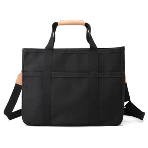KOBONA Canvas -Einkaufstasche mit verstellbarem Riemen for Schuleinkaufsreisen (schwarz) von KOBONA