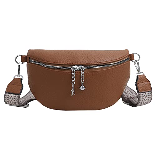 KOBONA Crossbody Bag Damen Breiter Gurt,Moderne Taschen Leder Hüfttasche Umhängetasche mit Abnehmbar Schultergurt,Damen Klein Crossbody Bag oder HüFttasche Handtasche von KOBONA