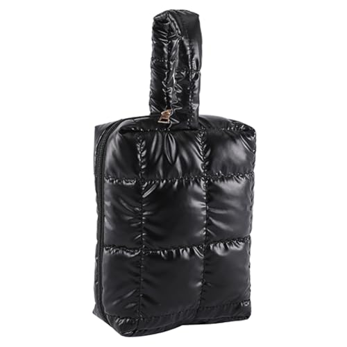 KOBONA Damen-Make-up-Tasche, gesteppt, Kosmetik-Organizer, großes Fassungsvermögen, tragbare Kosmetiktasche mit Griff, einfarbig, for Reisen im Freien von KOBONA