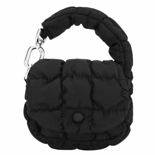 KOBONA Damen Mini Wolkentasche aus Baumwolle, gesteppt, plissiert, gerüscht, Umhängetasche, Knödeltasche, Flap-Tasche for Shopping & Date von KOBONA