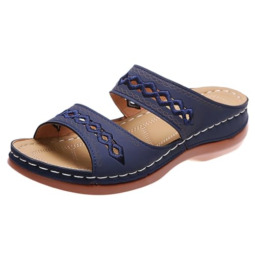 KOBONA Damen Slipper mit Fußgewölbeunterstützung Strandsandalen mit offenem Zehenbereich, bequem, for Damen, lässig, elegant, Sommer von KOBONA