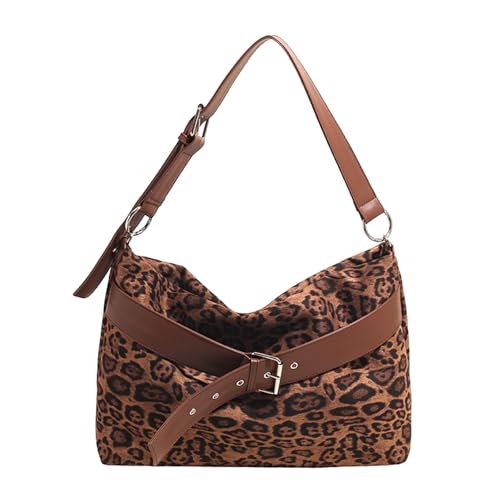 KOBONA Faux Leder Umhängetasche for Damen mit Reißverschluss Slouchy Tasche mit Großraum Schultertasche mit verstellbarem Gurt Wildleder Tragetasche for Büro, Reisen, Schule von KOBONA