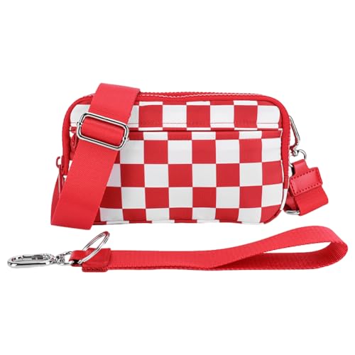 KOBONA Frauen Nylon Chest Bag Cheperboard Taillenbeutel wasserdichtes Crossbody -Bag (rot) von KOBONA