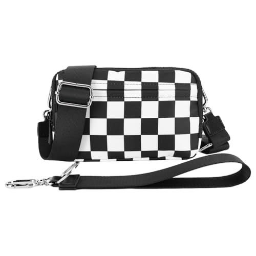 KOBONA Frauen Nylon Chest Bag Cheperboard Taillenbeutel wasserdichtes Crossbody -Bag (schwarz) von KOBONA
