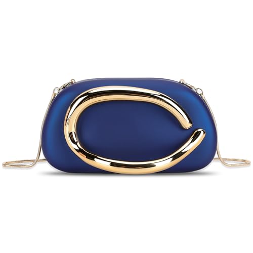 KOBONA Frauen Retro -Kupplungsbeutel mit Kette Vintage Crossbody Bag Party Telefontasche (blau) von KOBONA