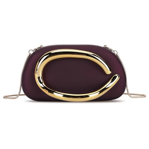 KOBONA Frauen Retro -Kupplungsbeutel mit Kette Vintage Crossbody Bag Party Telefontasche (lila) von KOBONA