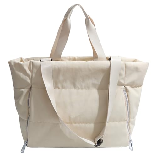 KOBONA Frauen gesteppte Umhängetasche große Kapazität lässig gepolsterte Tasche Feste Farben gestaßen oberen Griffbeutel Damen Pendlertasche von KOBONA