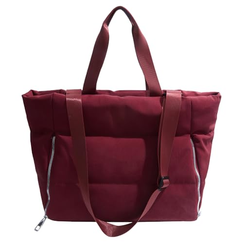 KOBONA Frauen gesteppte Umhängetasche große Kapazität lässig gepolsterte Tasche Feste Farbstapfen -Tasche Frauen Reisetasche von KOBONA