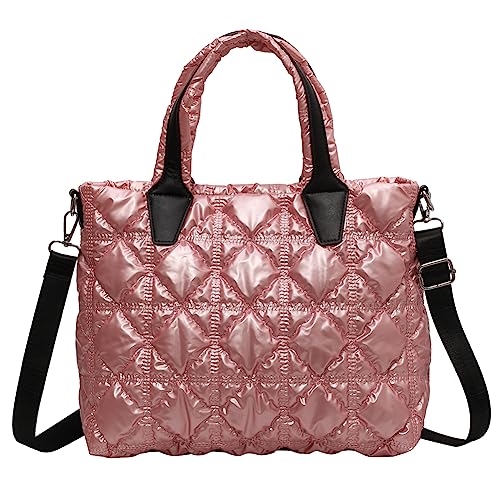 KOBONA steppte Tratasche für Damen,Fluffy Crossbody Tasche steppte Tote Handtaschen für Frauen, Eirbig Schultertasche Handtasche Casl sen Arbeit Einkaufen von KOBONA