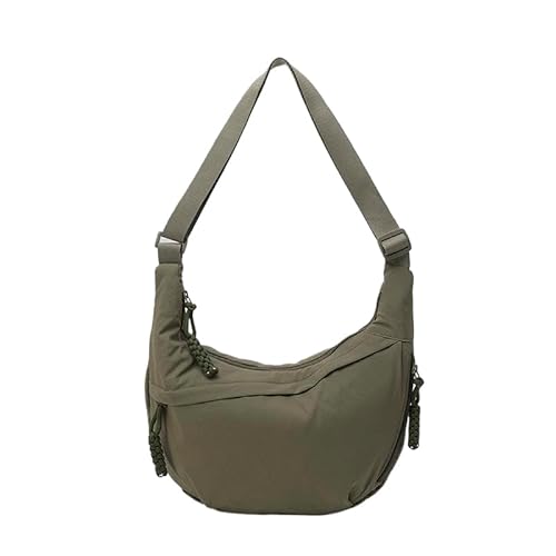 KOBONA Nylon Crossbody Bag Trendy Crescent Bag Hobo Umhängetasche for Frauen (dunkelgrün) von KOBONA
