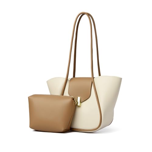 KOBONA PU Leder Einfache Tasche Handtasche for Frauen for Schularbeit (Aprikose) von KOBONA