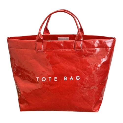 KOBONA PVC-Einkaufstasche, großes Fassungsvermögen, Reise-Einkaufstasche, modische Umhängetasche for Damen, Arbeit, Einkaufen, Reisen von KOBONA