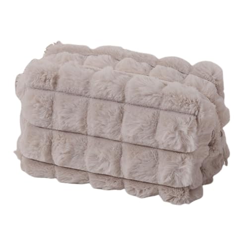 KOBONA Plüsch-Make-up-Tasche mit Reißverschluss, Damen-Make-up-Organizer, einfarbig, Aufbewahrungstasche for Reisen von KOBONA