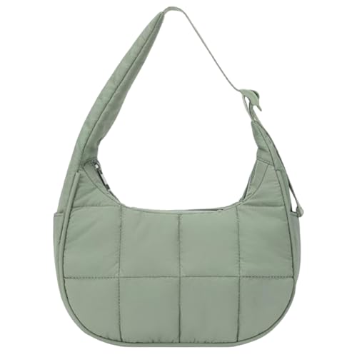 KOBONA Puffer Crescent Bag for Frauen gesteppte Umhängetasche Nylonhandtasche for Arbeit (grün) von KOBONA