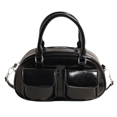 KOBONA Retro-Handtasche Geldbörsen mit mehrfacher Top-Griff Geldbörse for Frauenarbeit (schwarz) von KOBONA