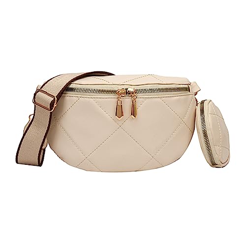 KOBONA Umhängetasche Damen Crossbody Bag,PU Stylisch Bauchtasche mit Reißverschluss und Verstellbarem breitem Gurt,Moderne Taschen Schultertasche Handtasche Brusttasche Mit Münze Geldbörse von KOBONA